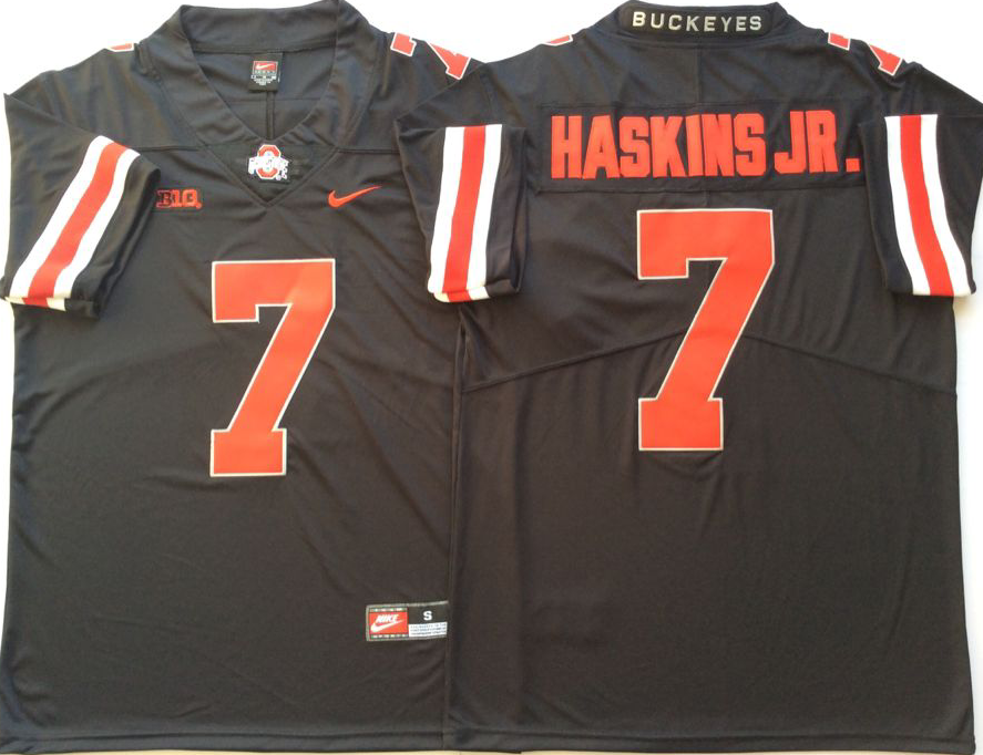 NCAA Men Ohio State Buckeyes Black #7 HASKINS JR.